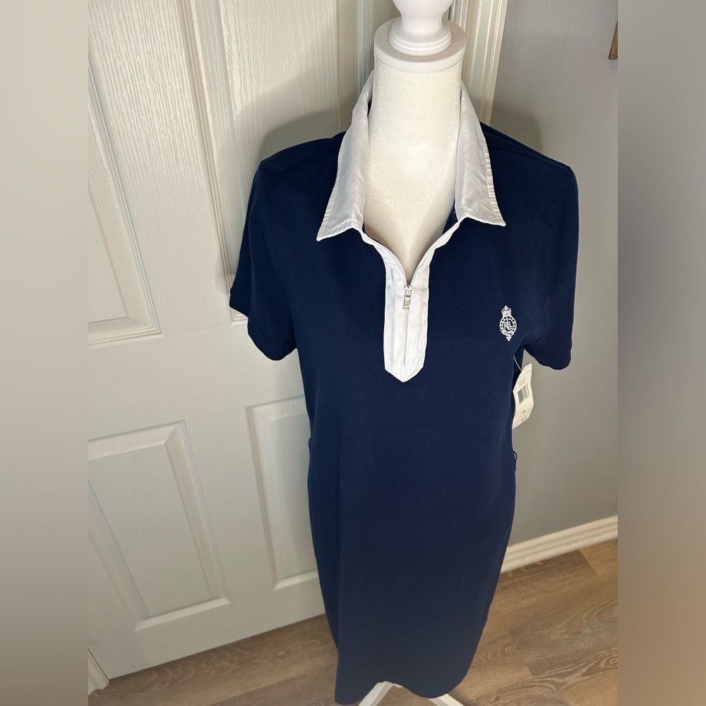 🏌️♀️NWT Vintage Lauren Active by Ralph Lauren Navy/White Golf Dress Size XL💙